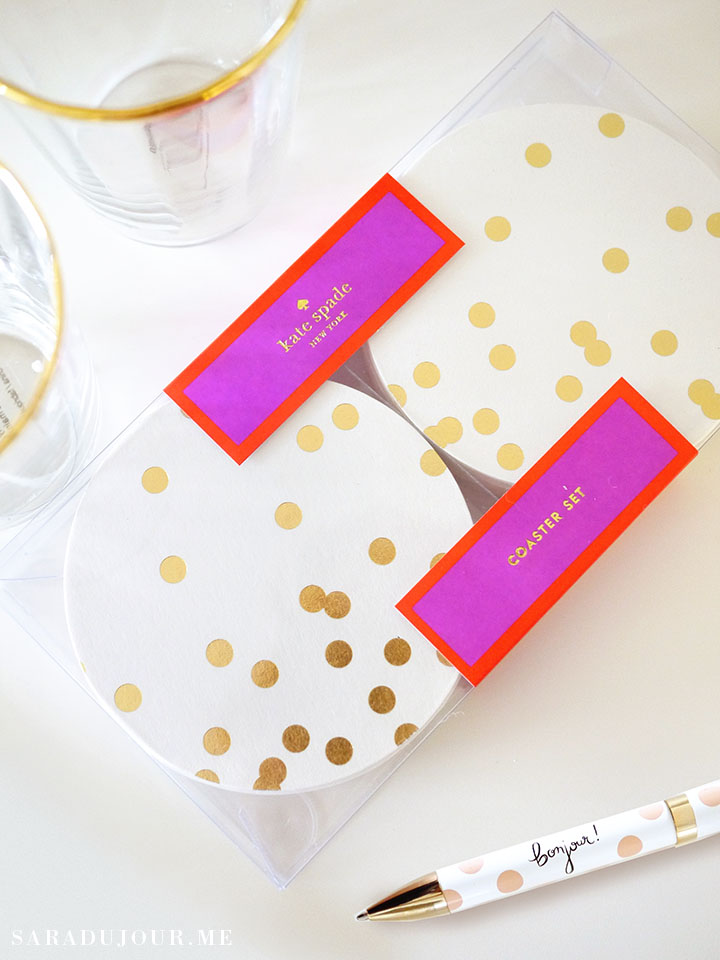 Kate Spade Gold Dot Coasters | Sara du Jour