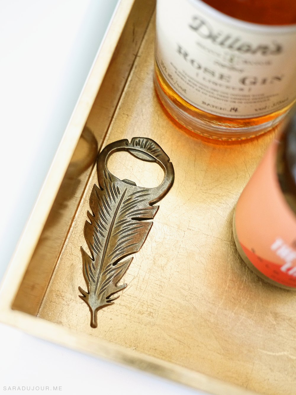 Bar Cart Essentials - Gold Feather Bottle Opener |Sara du Jour