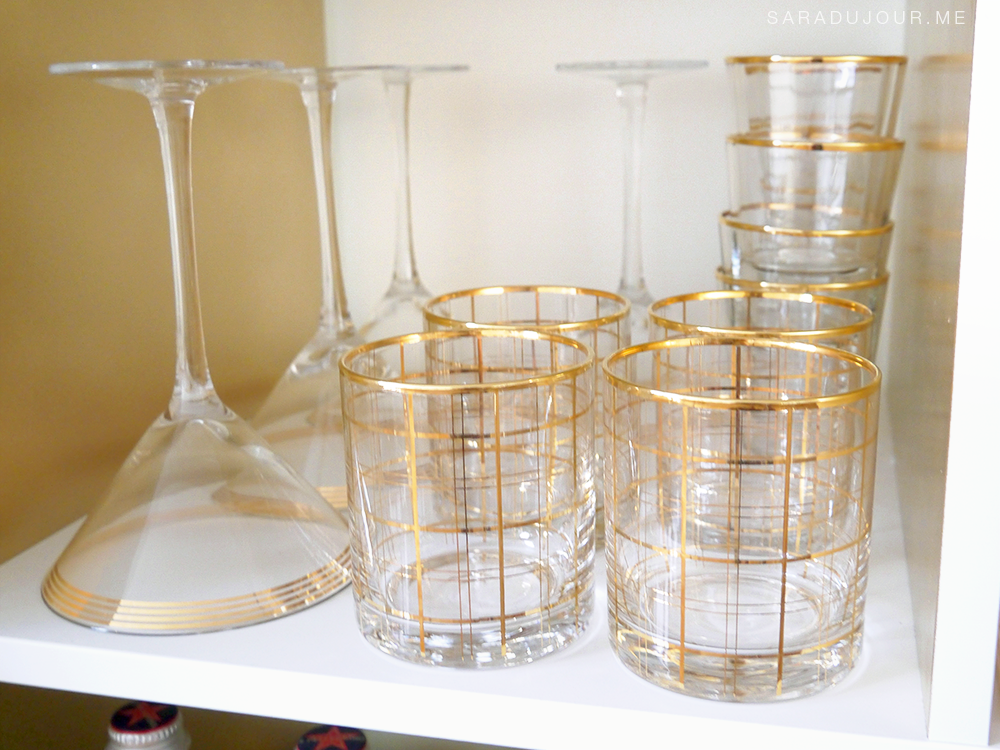 Bar Cart Essentials - Gold Glassware |Sara du Jour