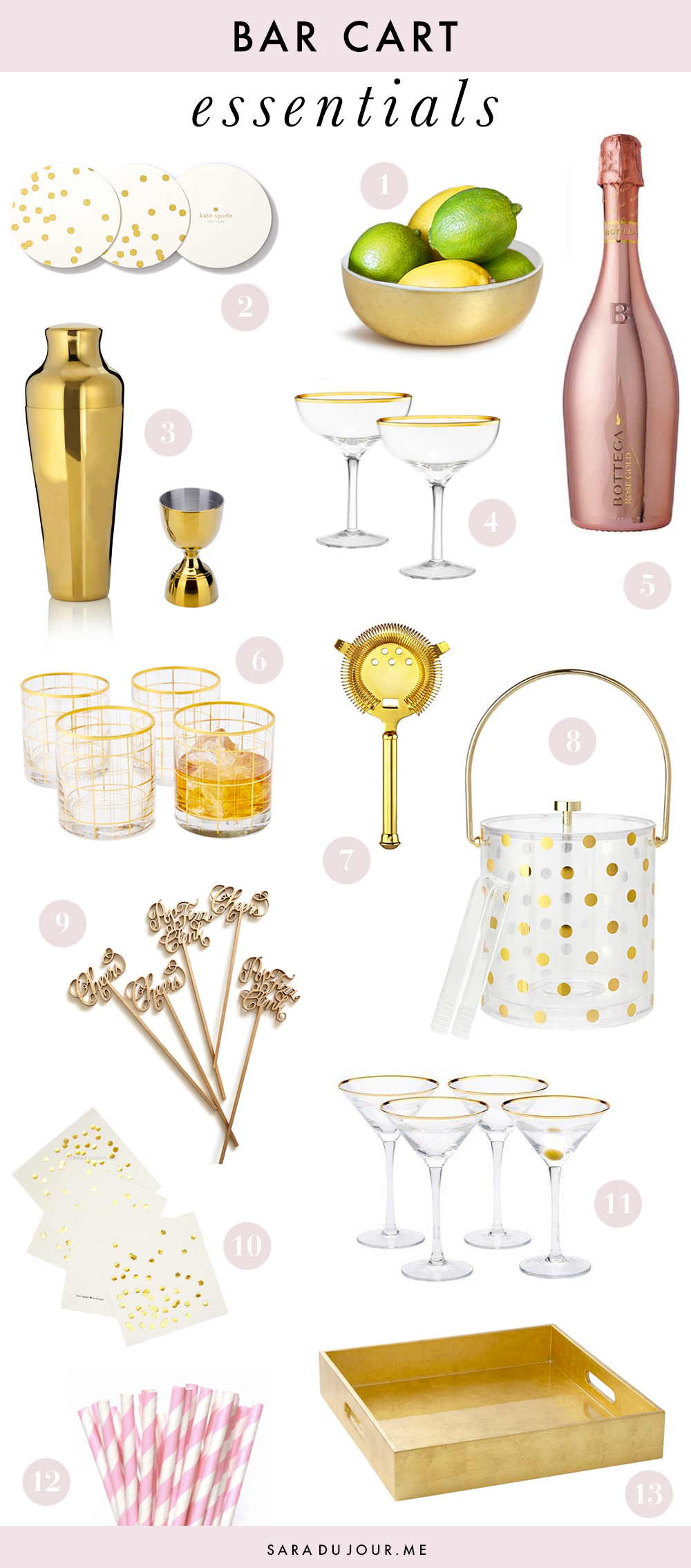 Bar Cart Essentials | Sara du Jour