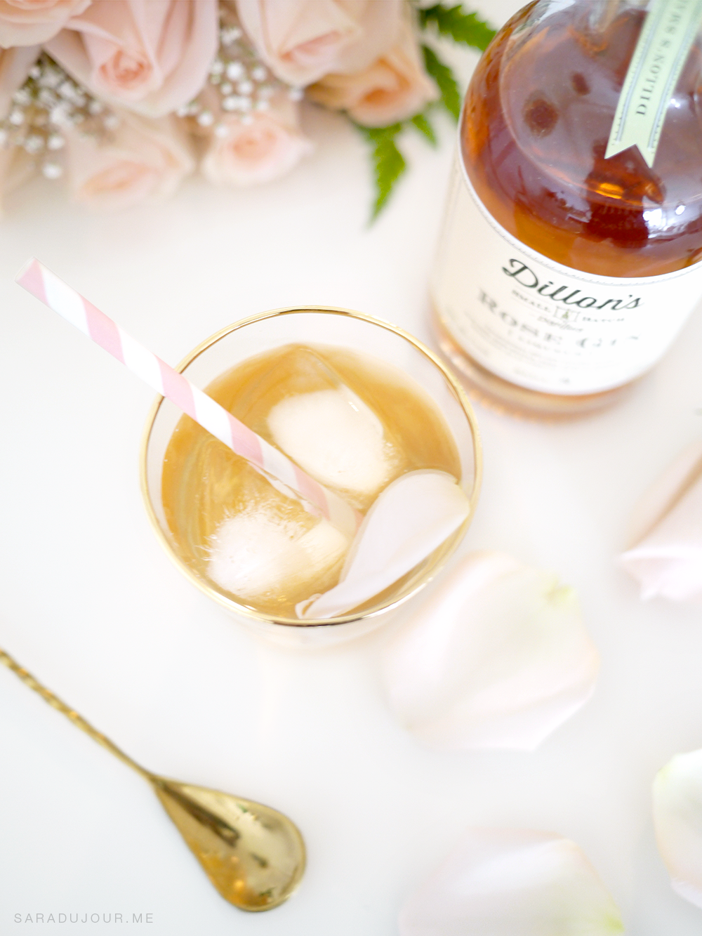 Dillon's Rose Gin and Tonic Cocktail Recipe | Sara du Jour