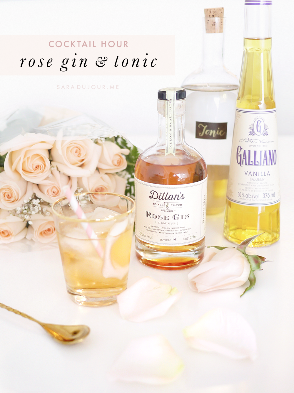 Dillon's Rose Gin and Tonic Cocktail Recipe | Sara du Jour