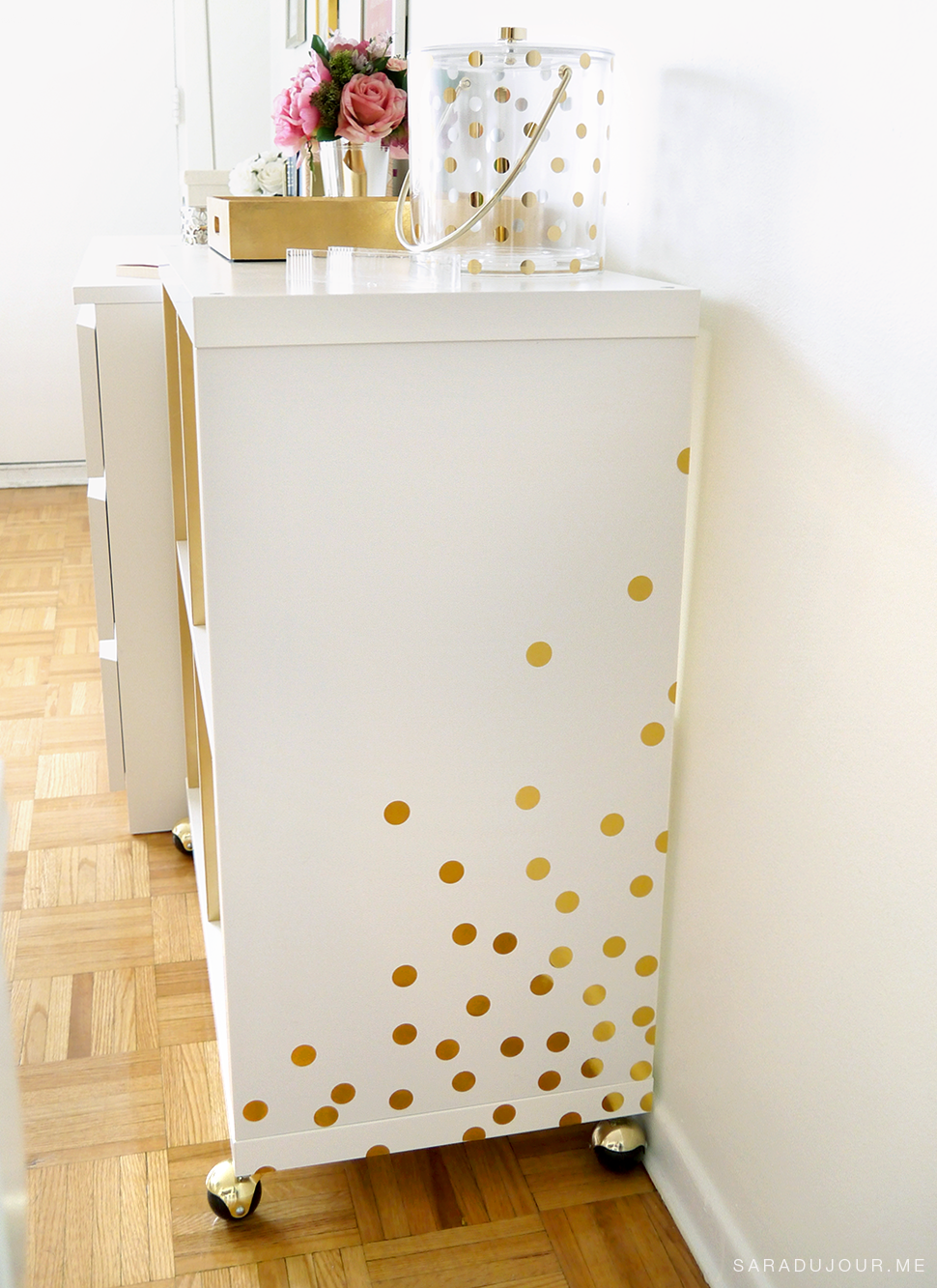 DIY White + Gold Bar Cart (IKEA Hack) | Sara du Jour