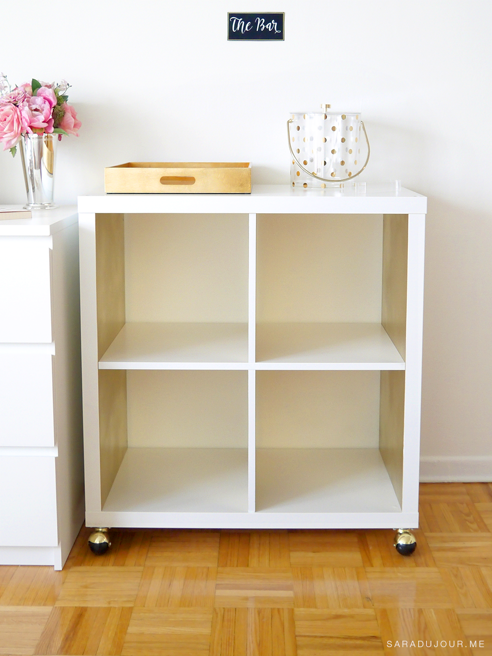 DIY White + Gold Bar Cart (IKEA Hack) | Sara du Jour