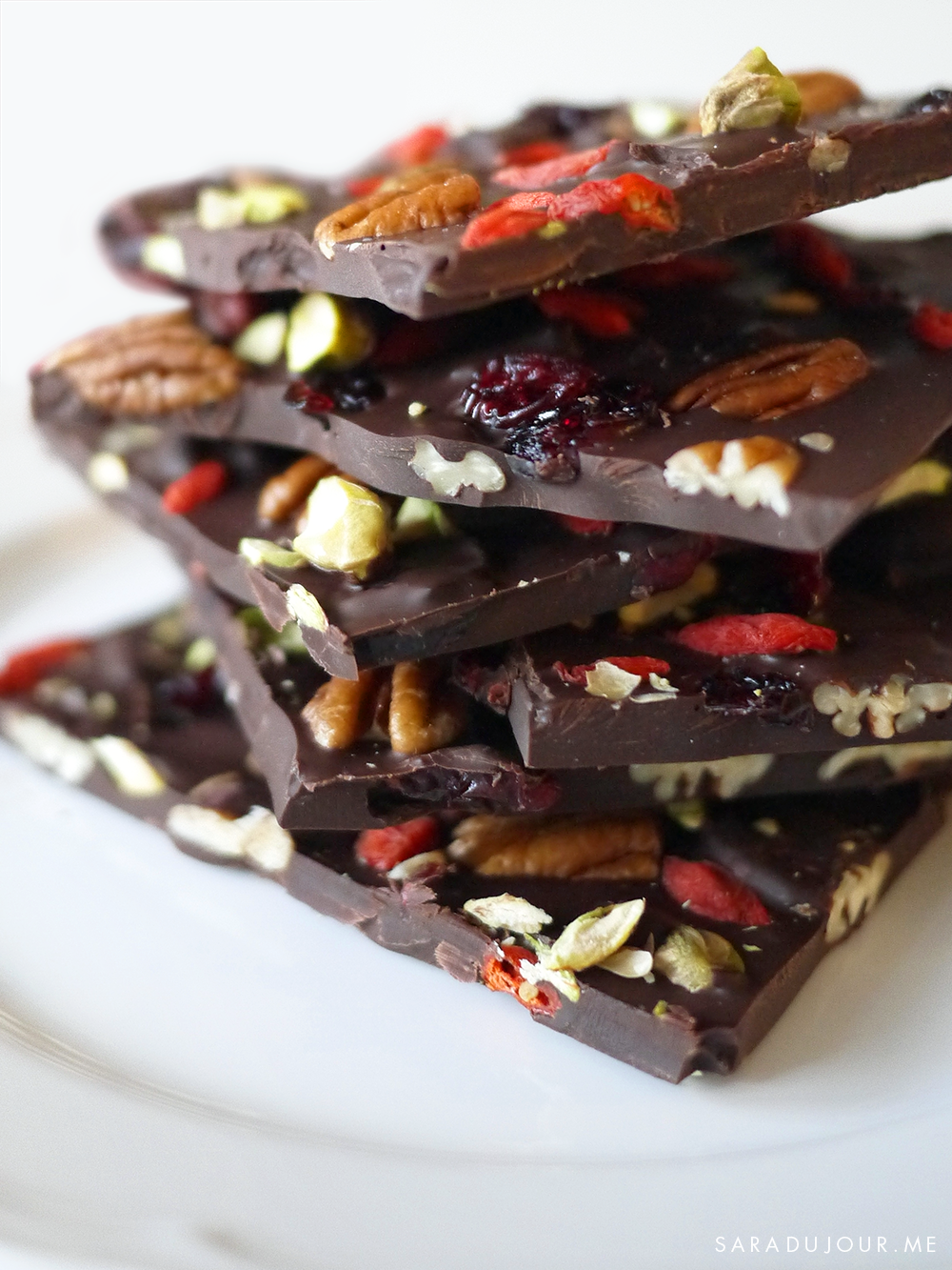 Dark Chocolate Christmas Bark Recipe • Sara du Jour