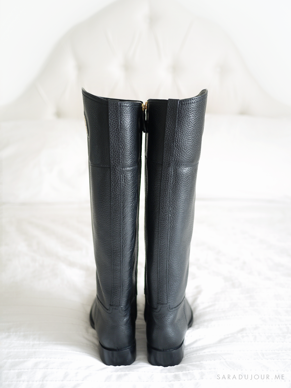 Brand new TORY BURCH women SZ 5 JUNCTION RIDING BOOTS BLACK HIGH GOLD