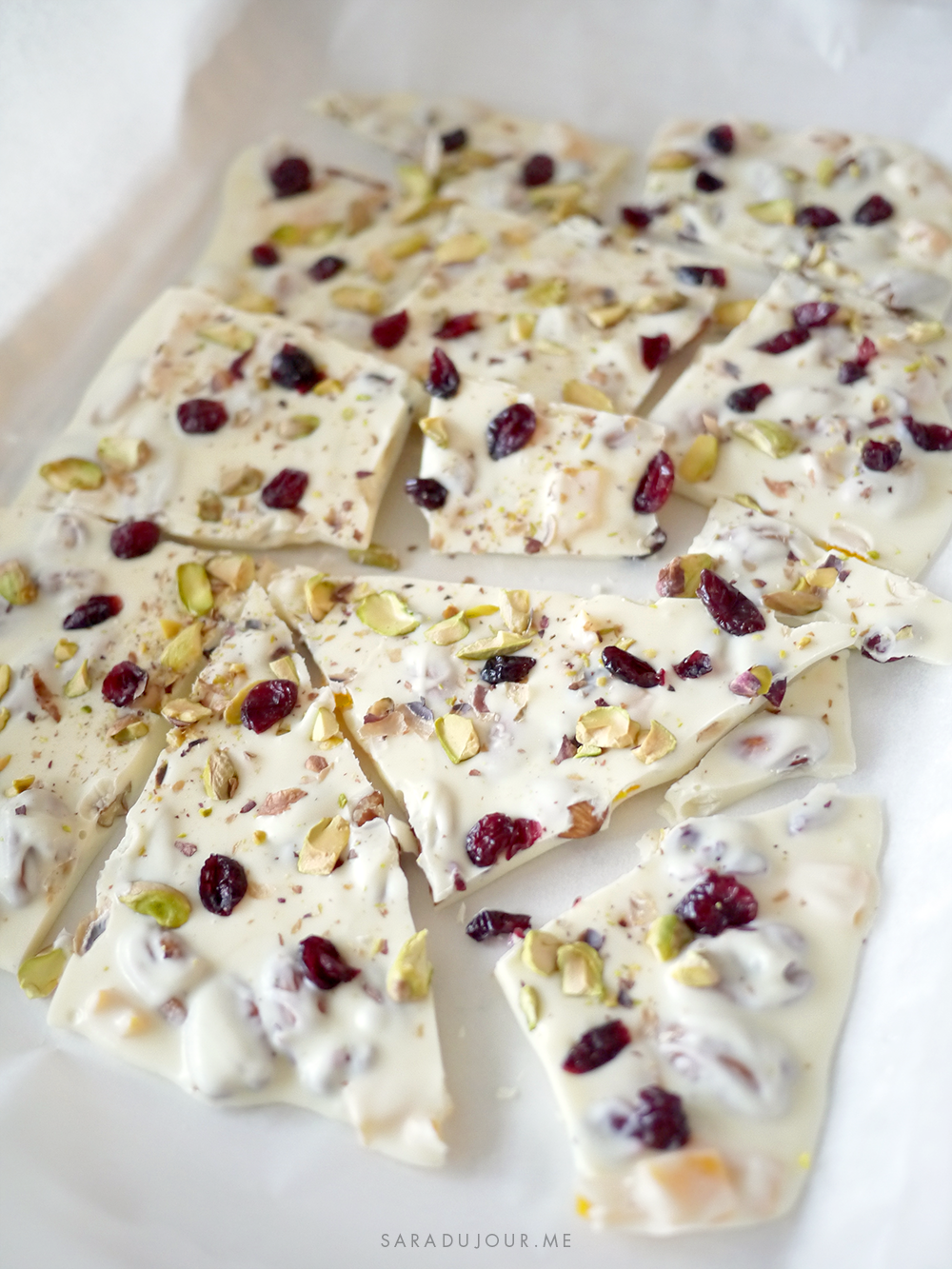 White Chocolate Fruit and Nut Bark Recipe | Sara du Jour