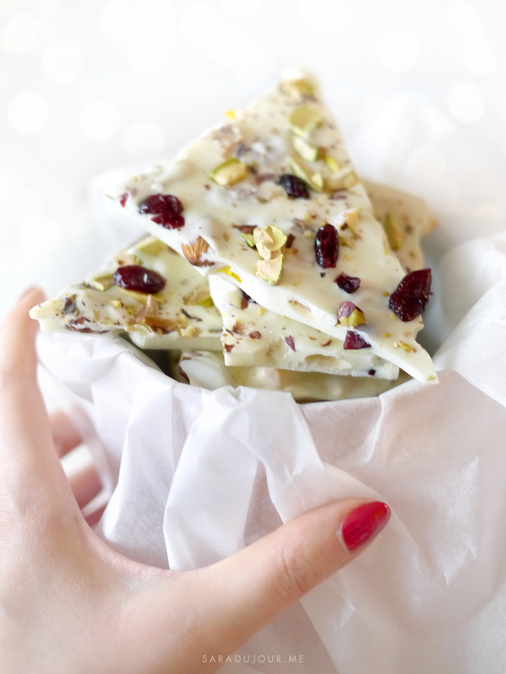 White Chocolate Fruit and Nut Bark Recipe | Sara du Jour