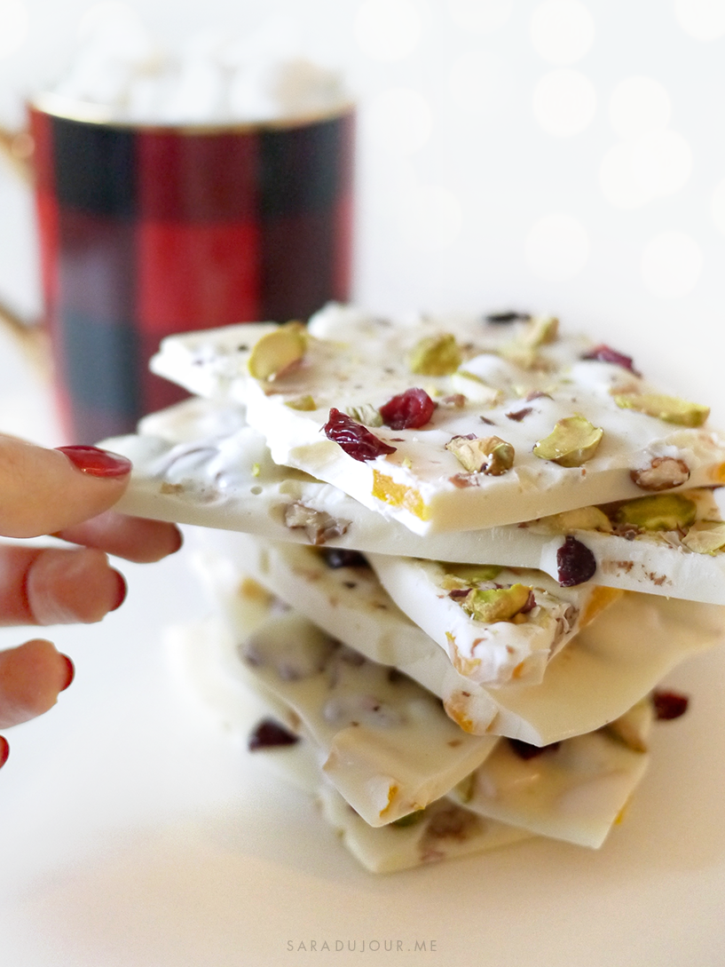 White Chocolate Fruit and Nut Bark Recipe | Sara du Jour