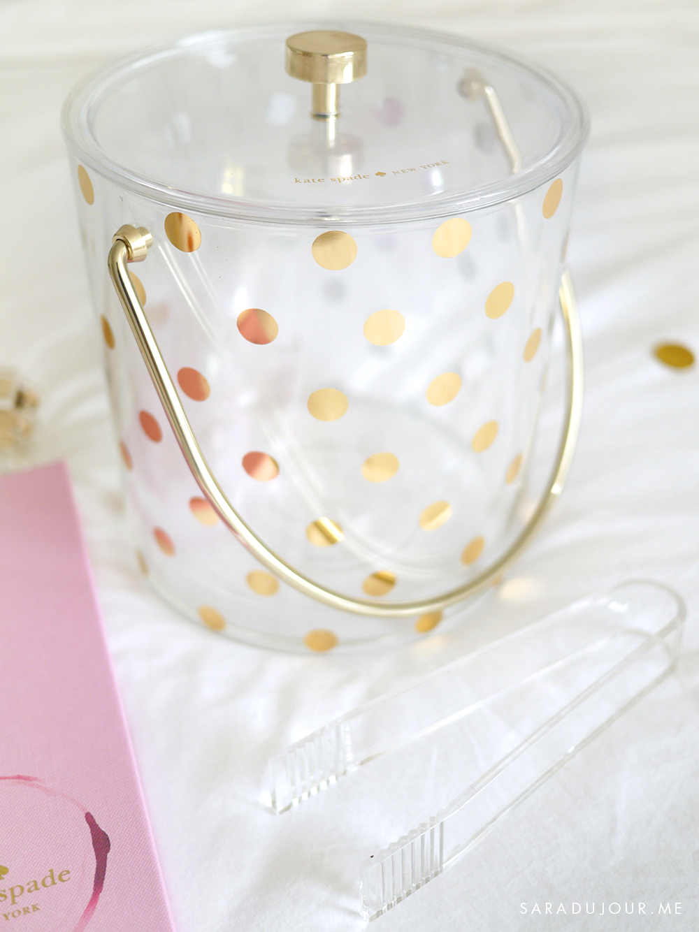 Kate Spade Gold Dot Ice Bucket - Home & Stationary Haul | Sara du Jour