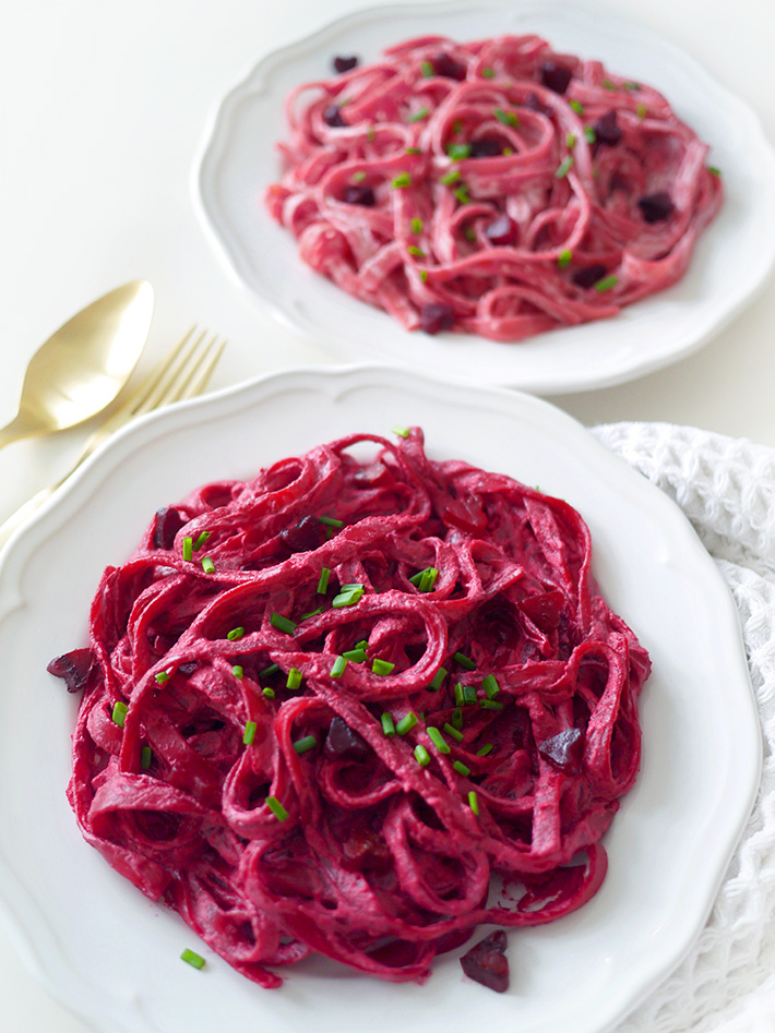 Valentine's Day Vegan Pink Pasta | Sara du Jour