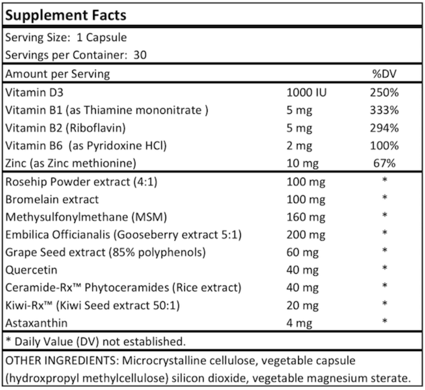 Halo Beauty Kiwi Seed Booster Supplement Facts