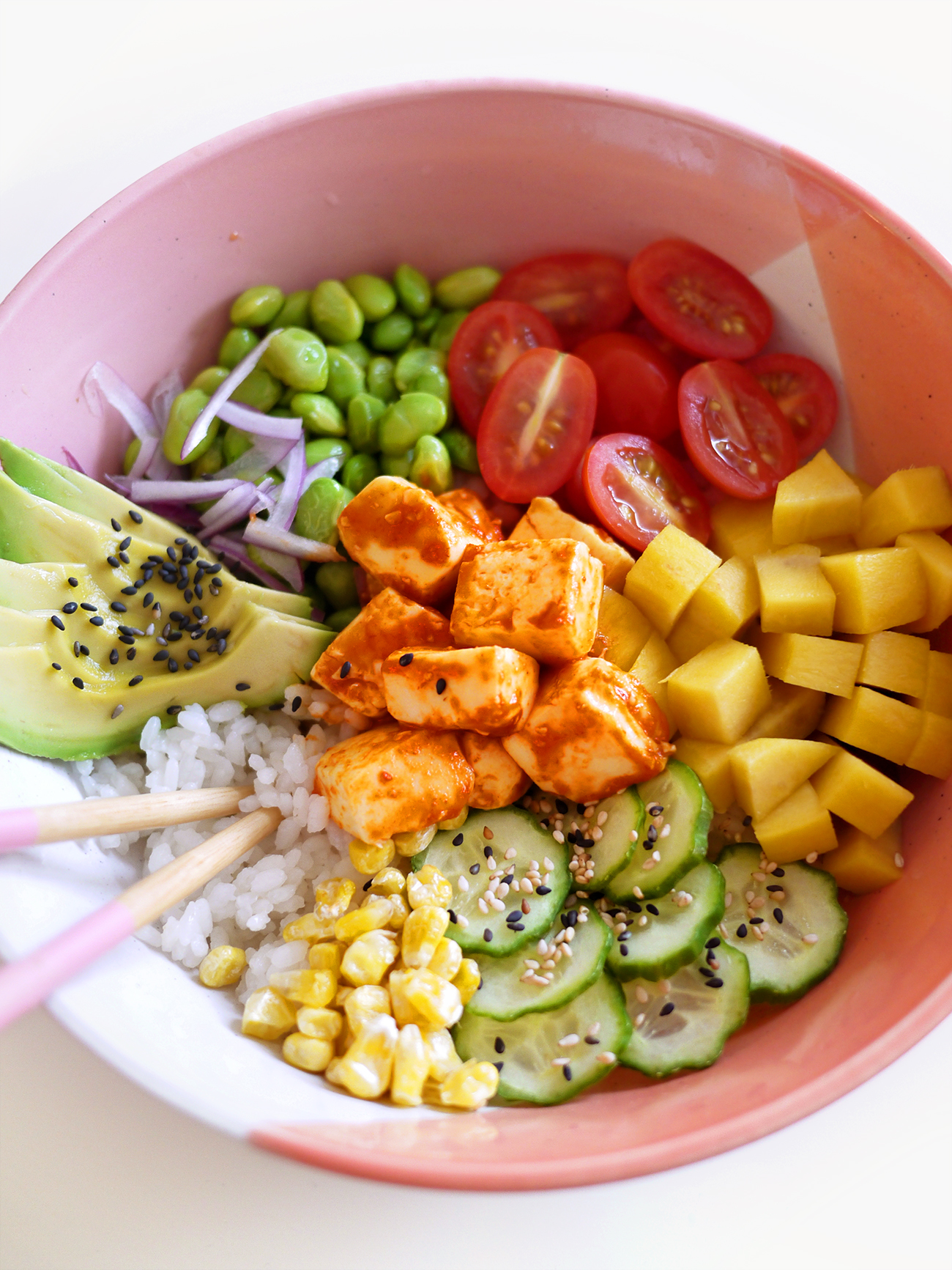 Vegan Spicy Tofu Poke Bowls Recipe | Sara du Jour