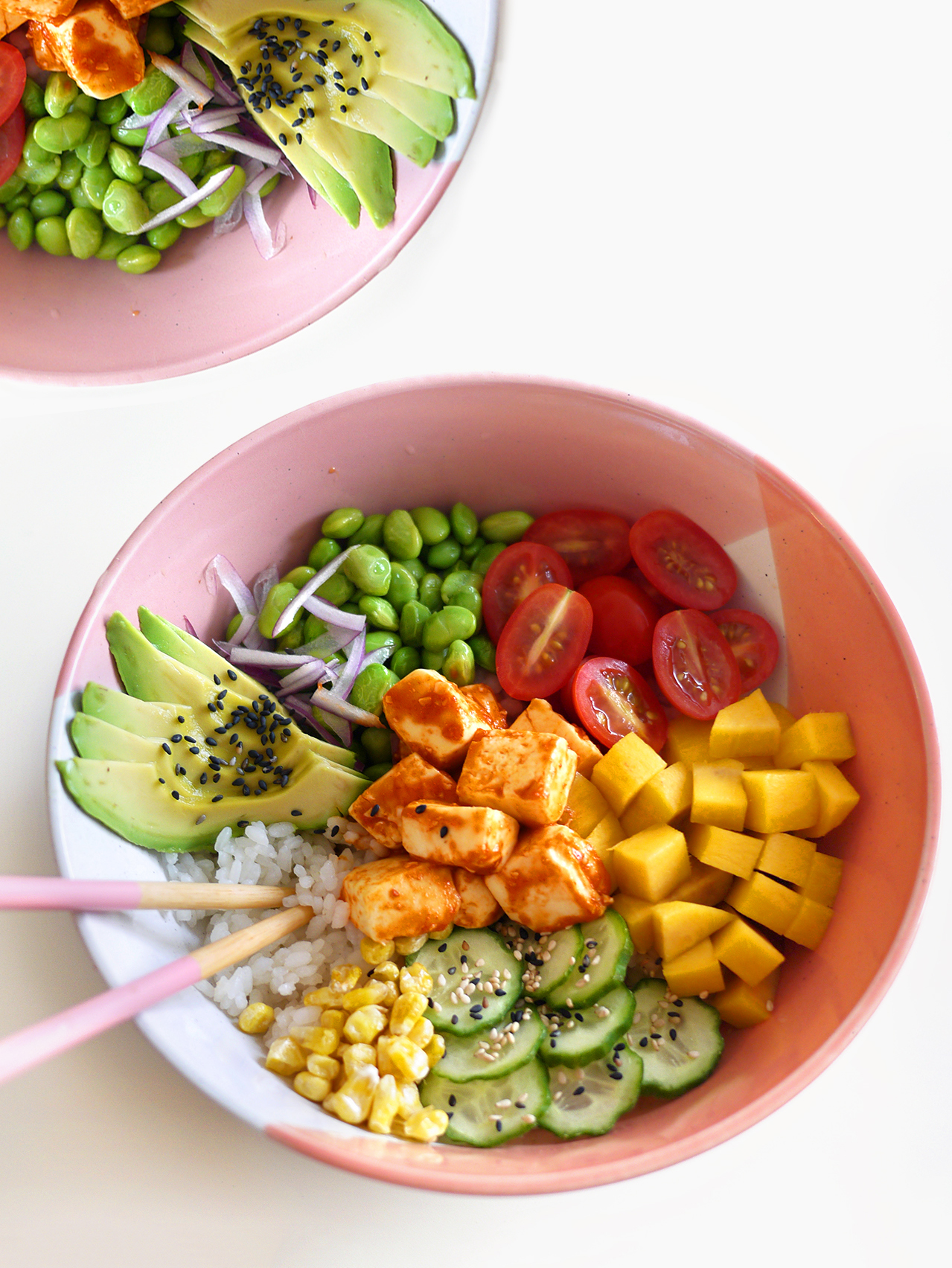 Vegan Spicy Tofu Poke Bowls Recipe | Sara du Jour