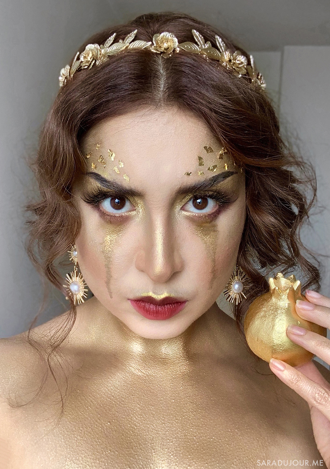 Queen Midas Gold Makeup Look Sara Du Jour