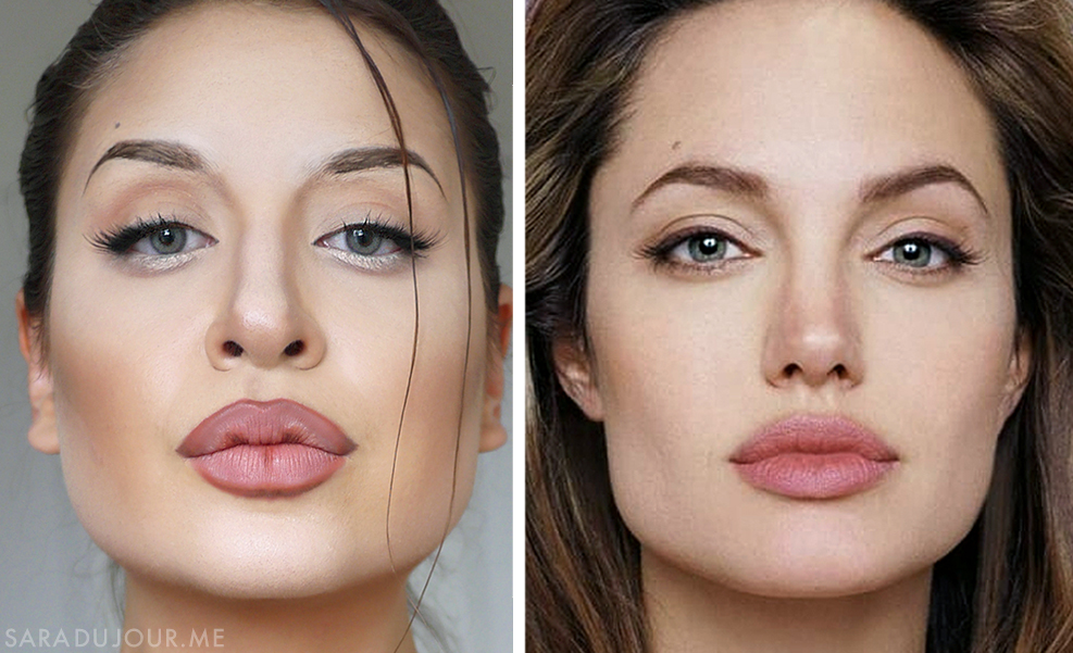 Angelina Jolie Makeup Transformation Side by Side | Sara du Jour