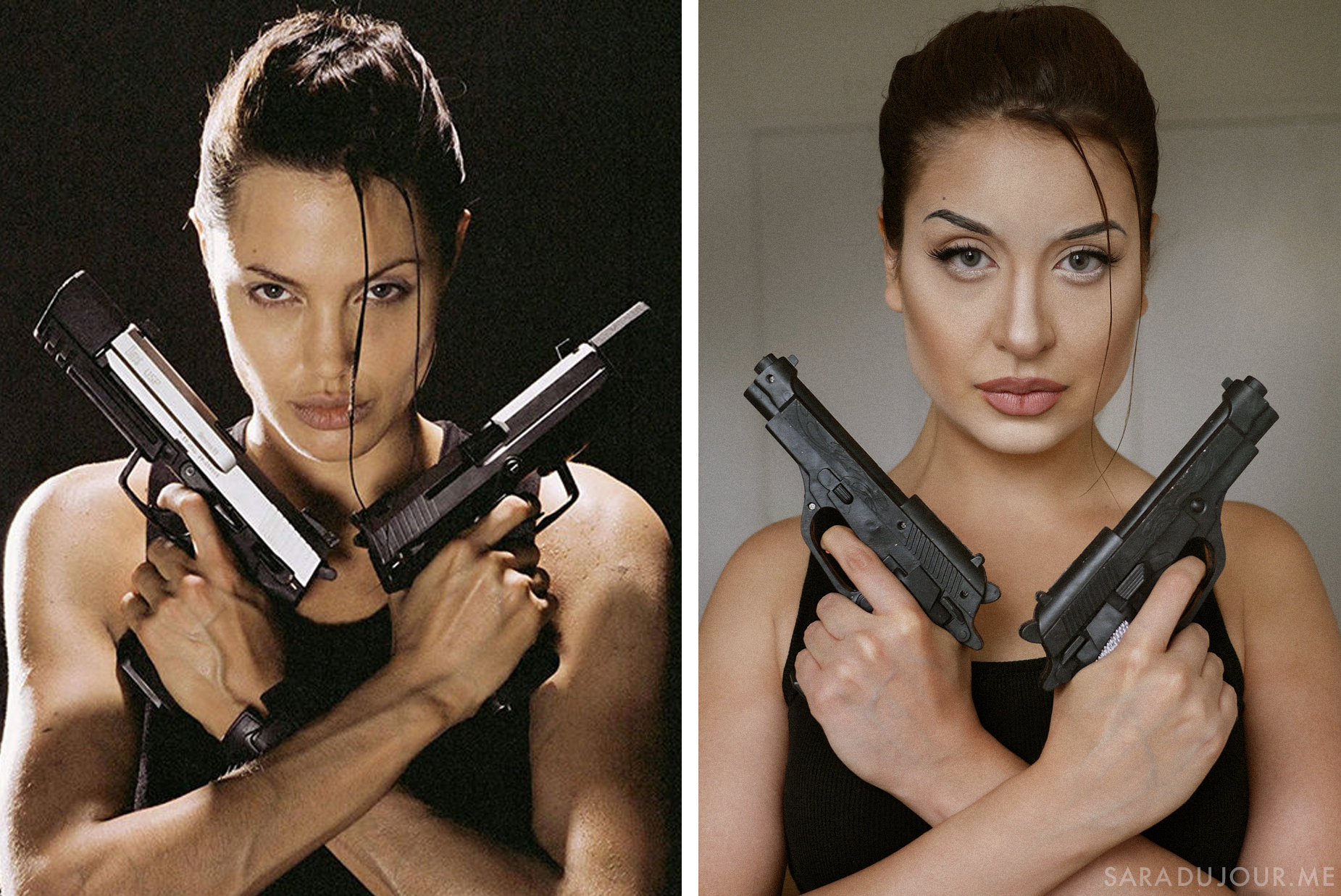 Lara Croft Angelina Jolie Cosplay + Makeup | Sara du Jour