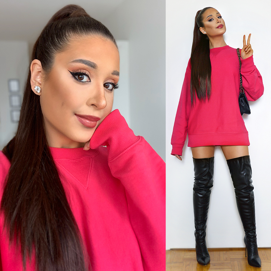 Ariana Grande Wearing Thigh High Boots