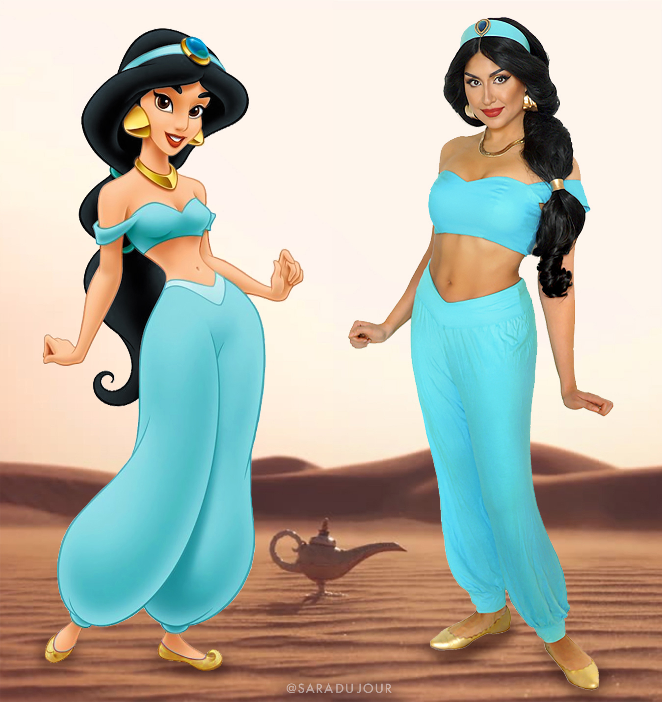 Princess Jasmine Cosplay Makeup + Costume | Sara du Jour
